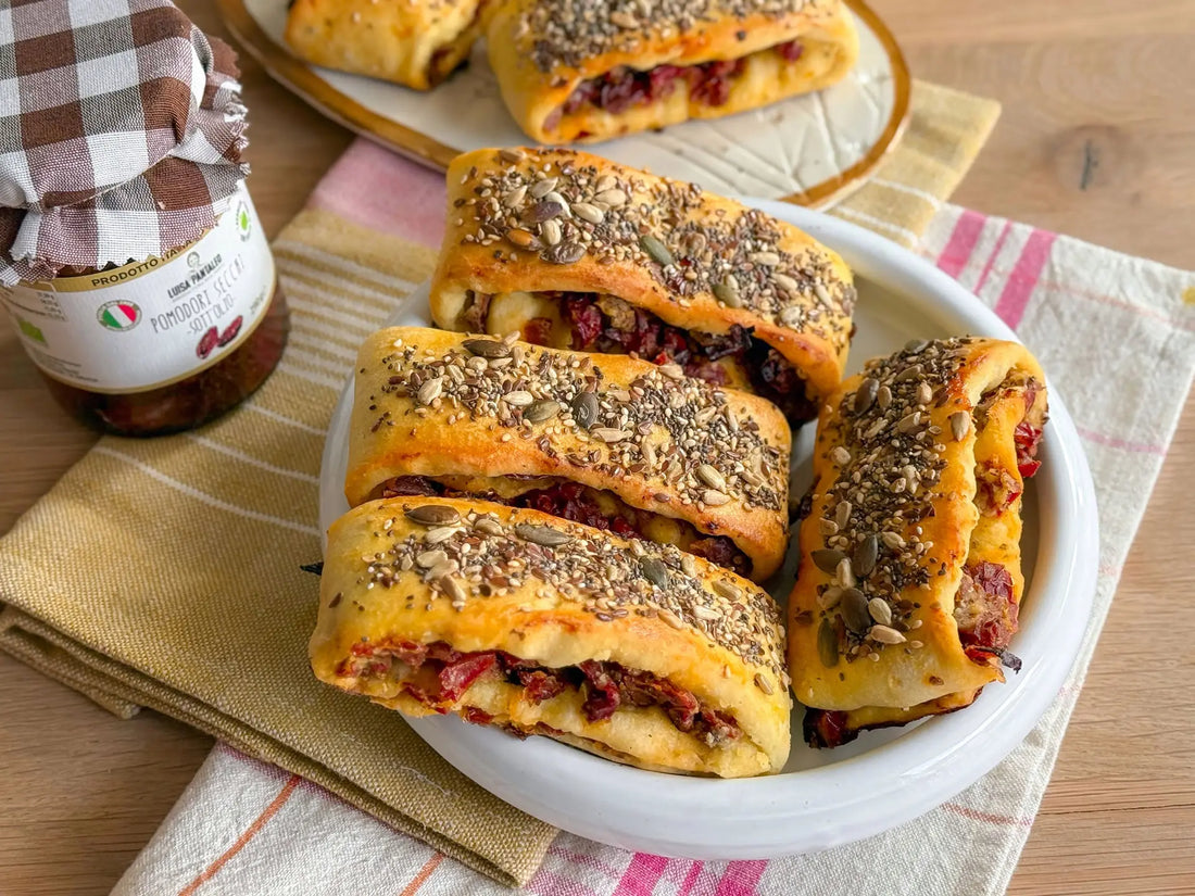 Pane ripieno di pomodori secchi sott’olio