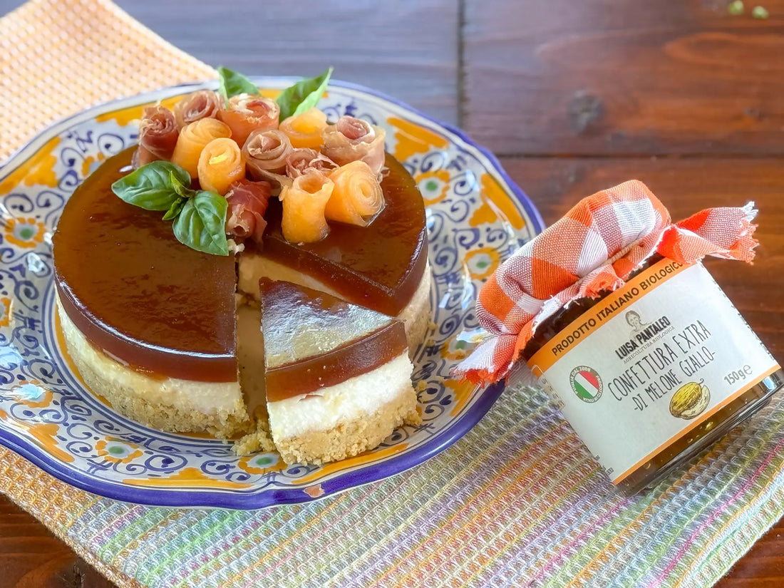 Cheesecake salata prosciutto & confettura extra di melone giallo