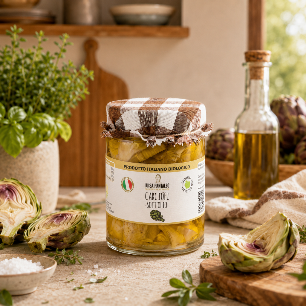Carciofi sott'olio con aglio Bio 270 g