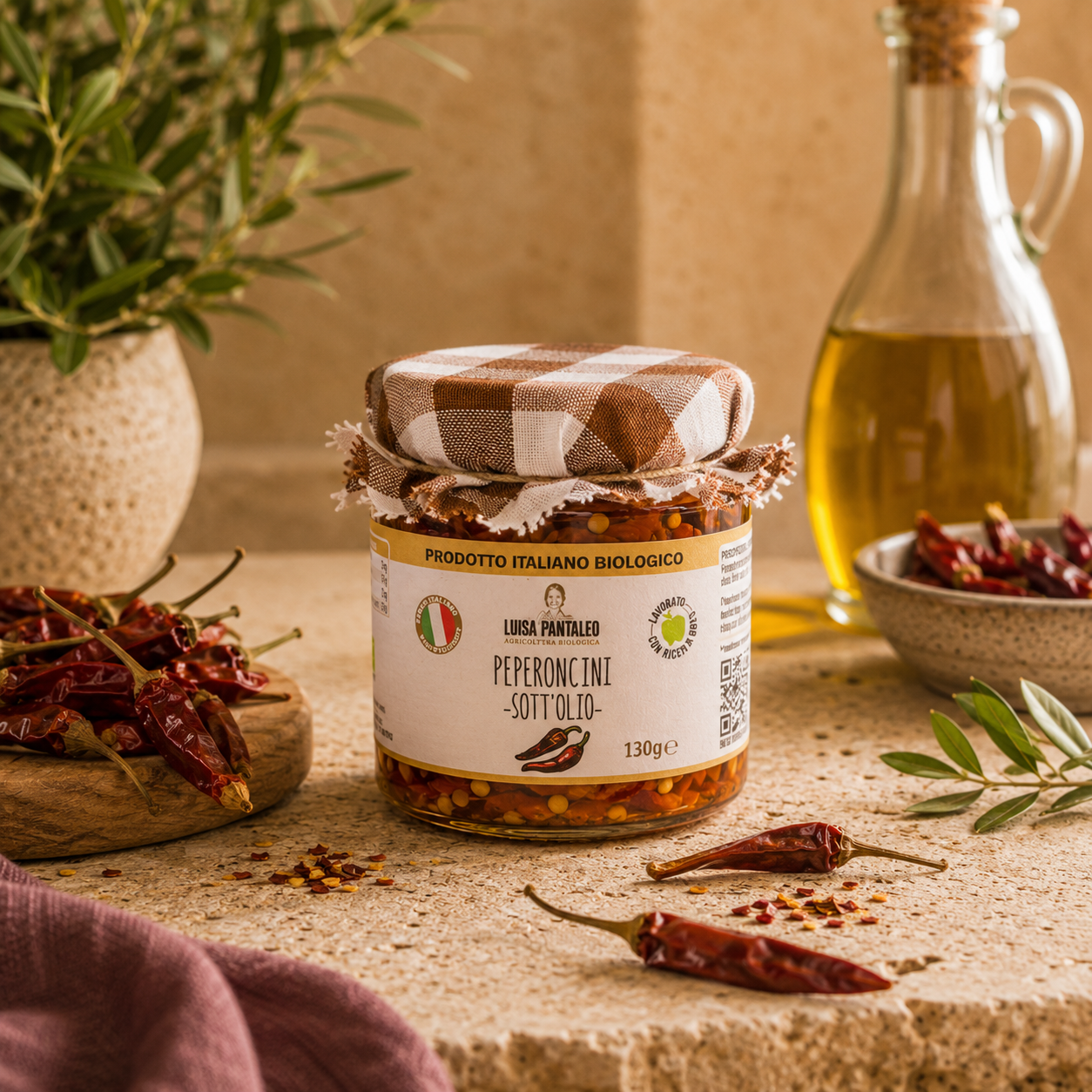 Peperoncini Piccanti Sott'olio Bio 205 g