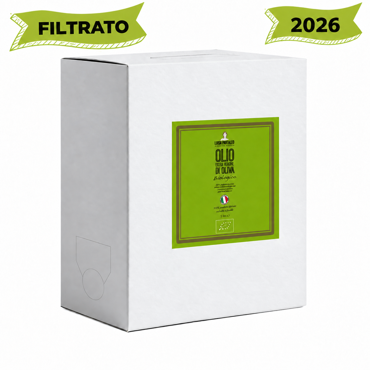 FILTRATO Olio Extravergine di Oliva Biologico 5 Litri – Bag in Box 2026 - Spedizione da metà Novembre
